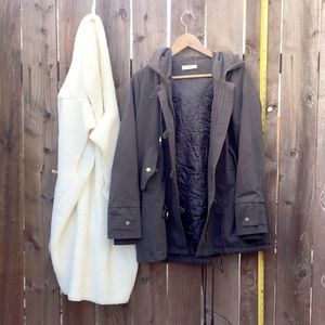 Gray Anorak with Separate Sherpa Vest Korea Medium